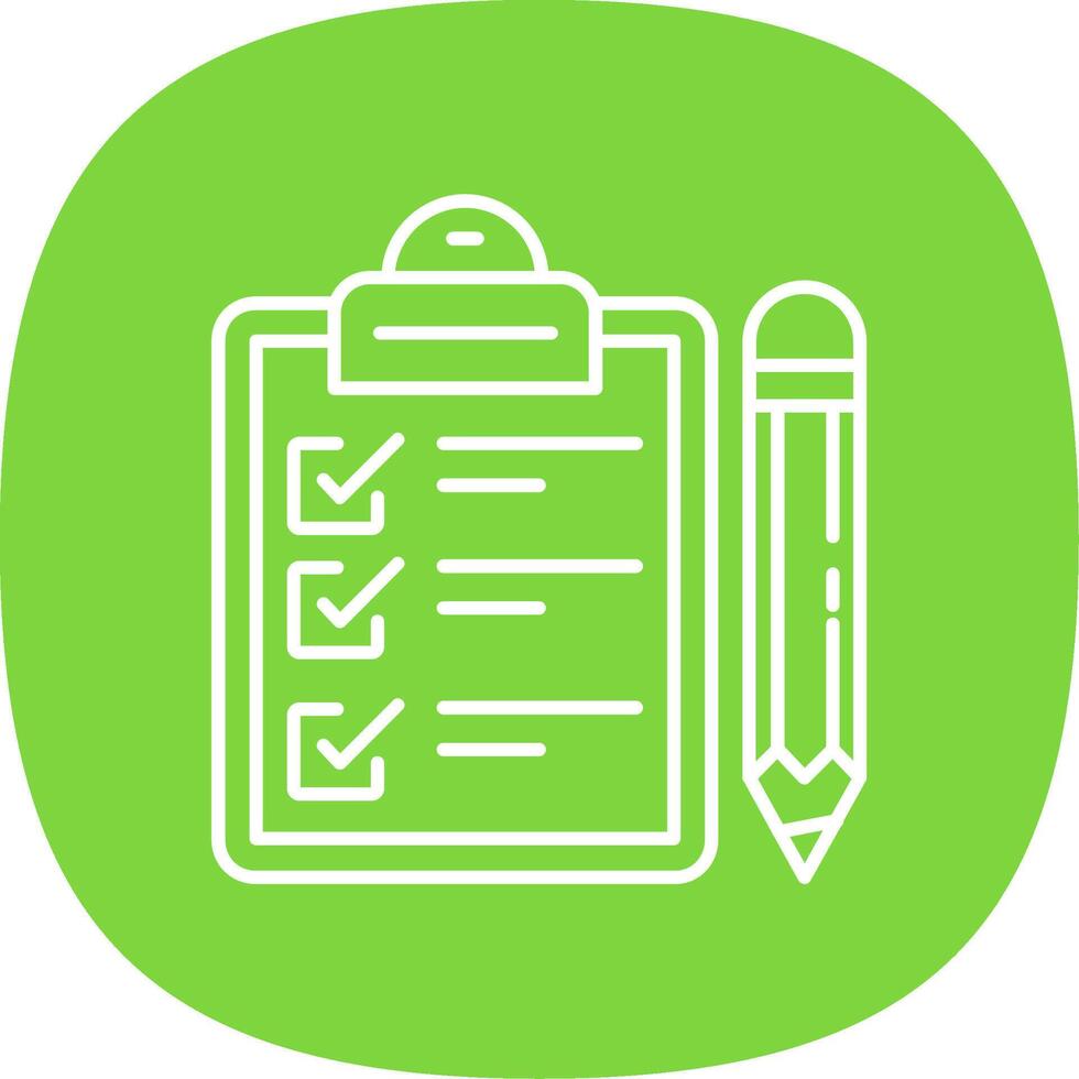 Exam Line Curve Icon vector
