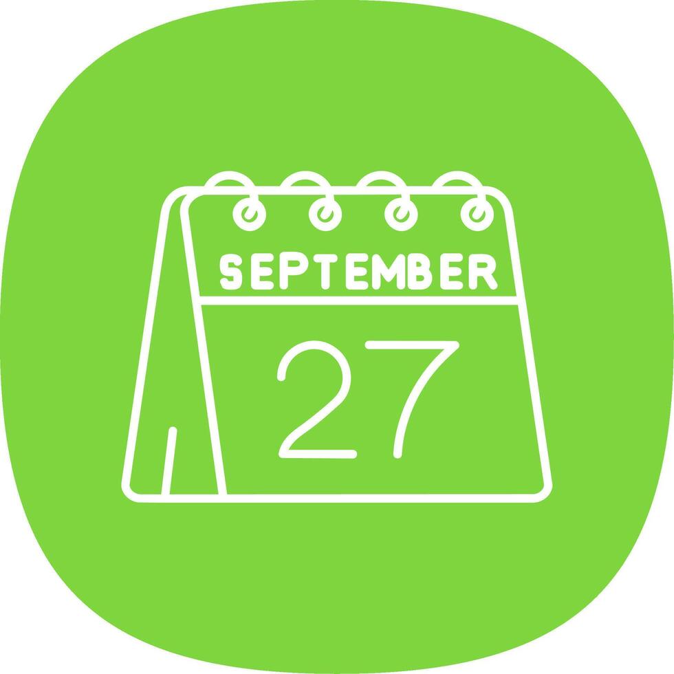 27th of September Line Curve Icon vector