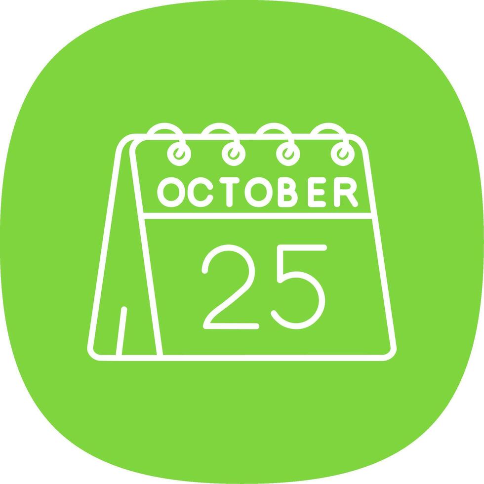 25th of October Line Curve Icon vector