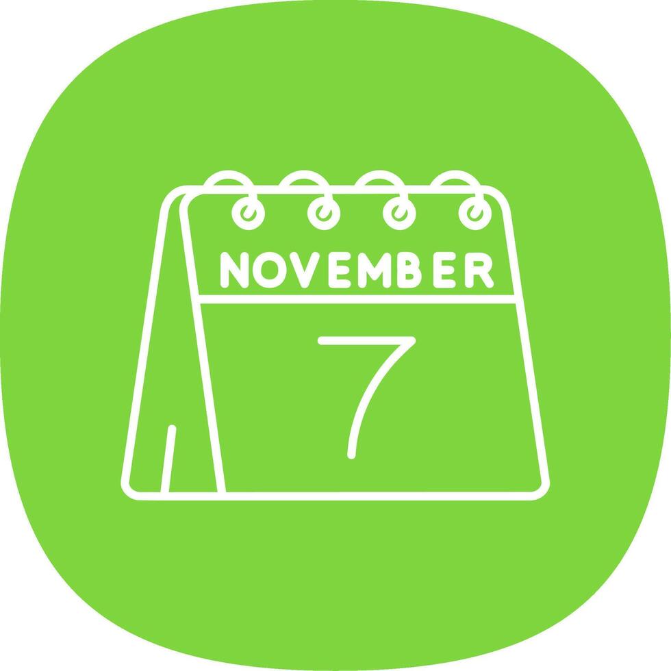 7th of November Line Curve Icon vector