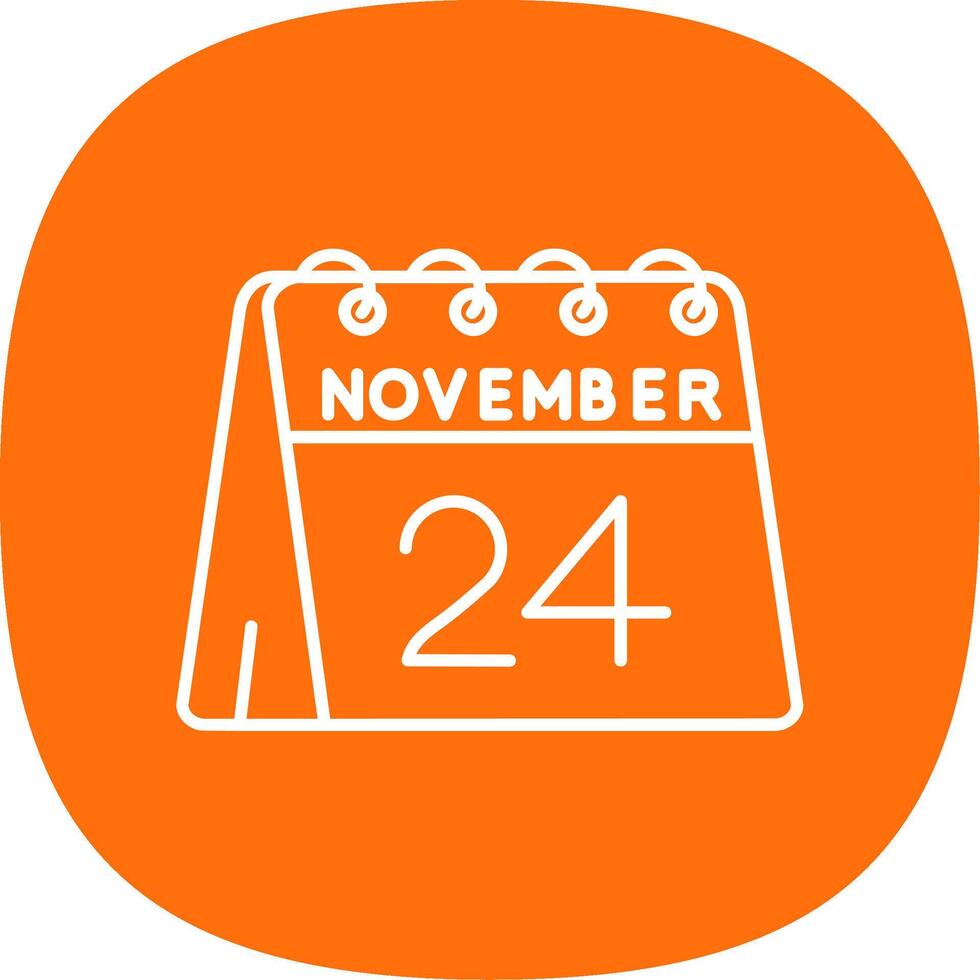 24th of November Line Curve Icon vector