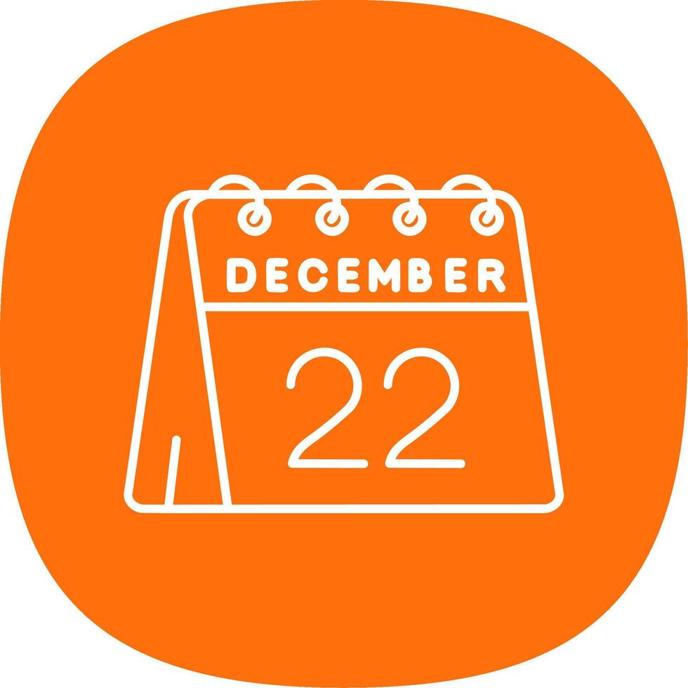 22nd of December Line Curve Icon vector