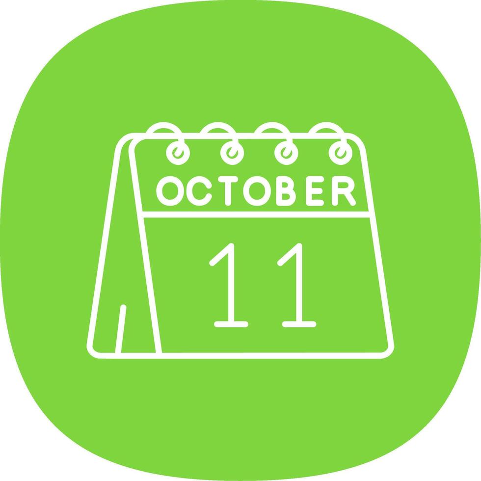 11th of October Line Curve Icon vector