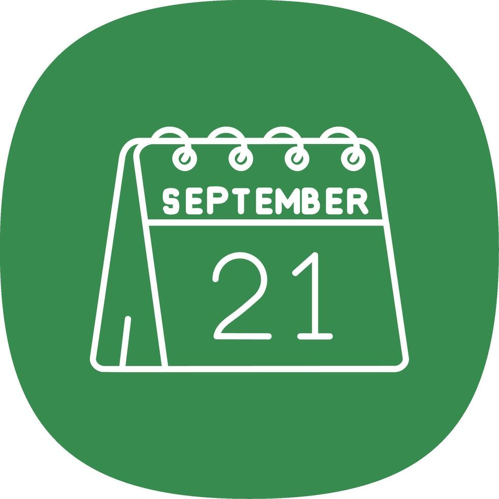 21st of September Line Curve Icon vector