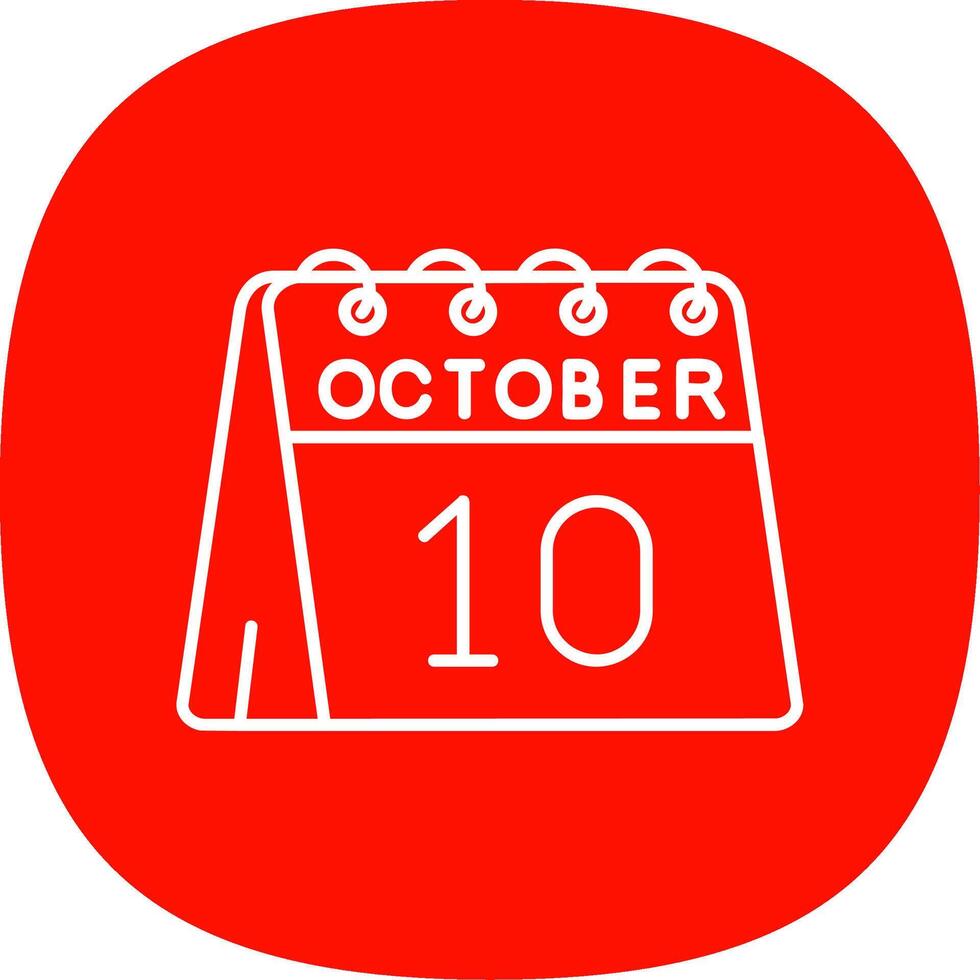 10th of October Line Curve Icon vector