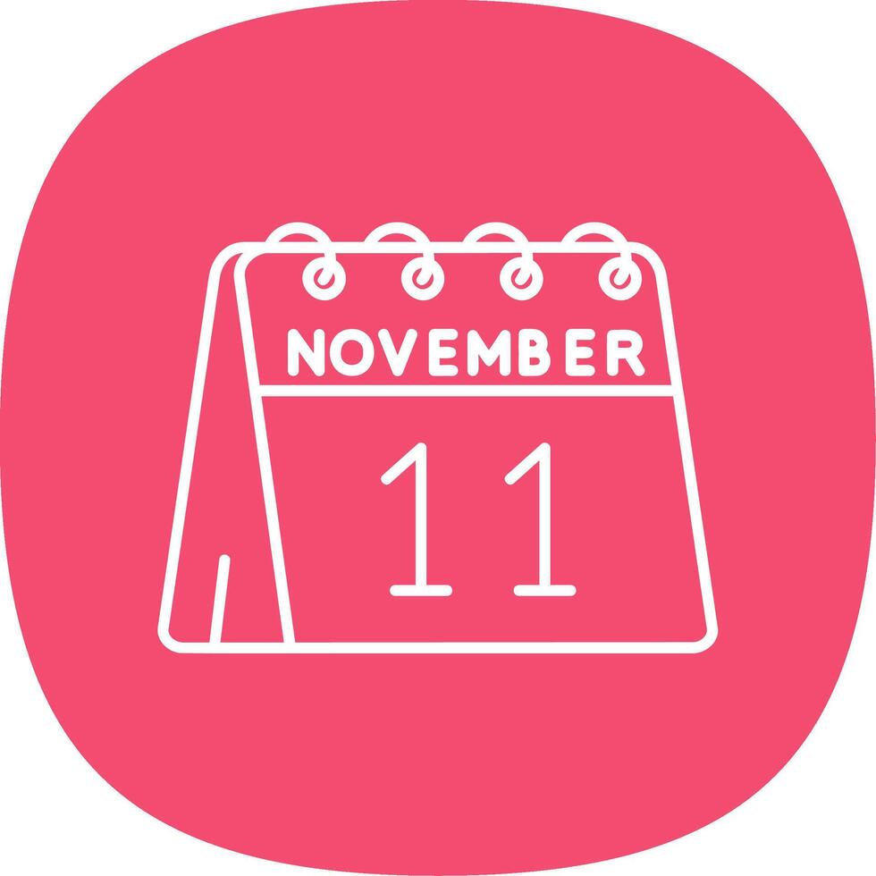 11th of November Line Curve Icon vector