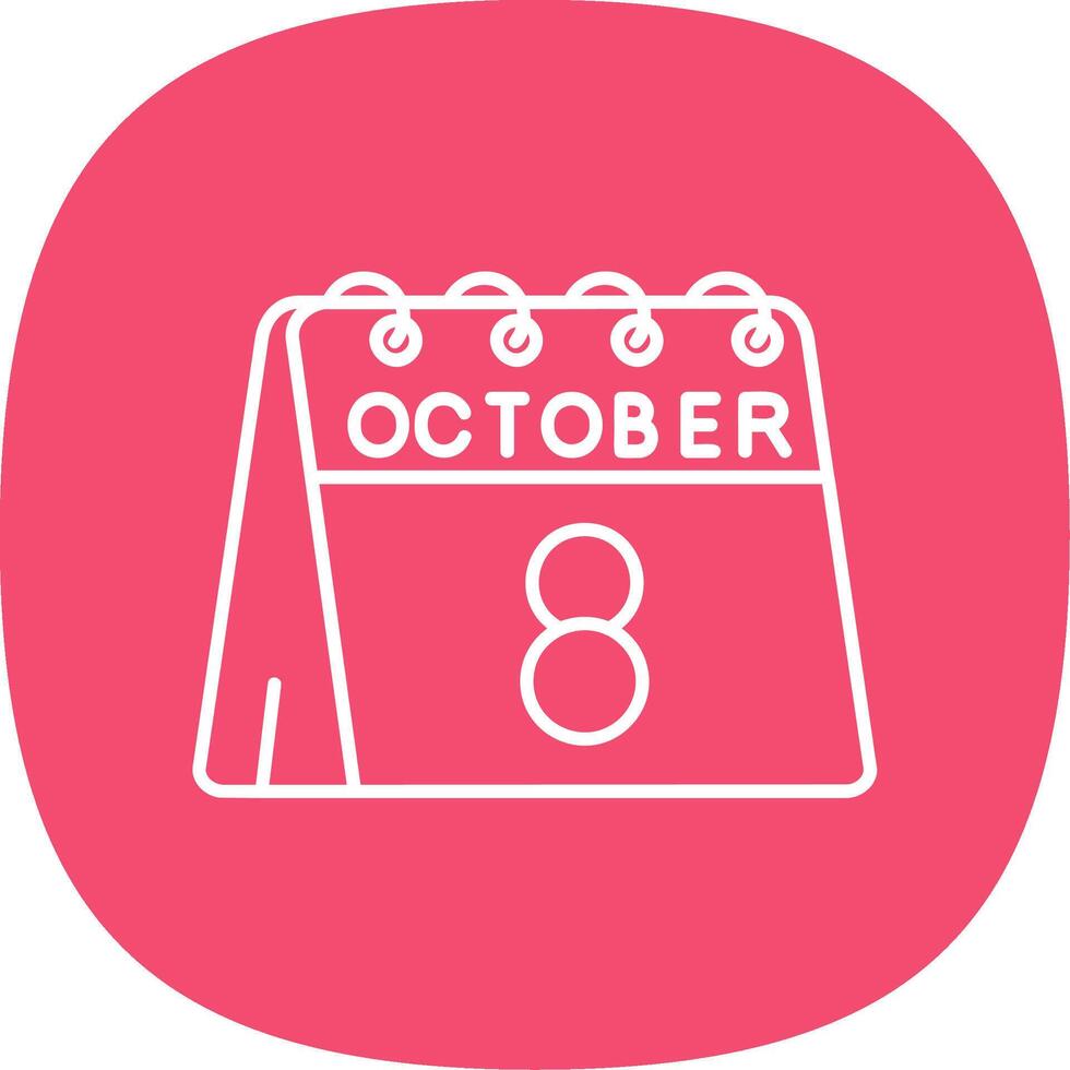 8th of October Line Curve Icon vector