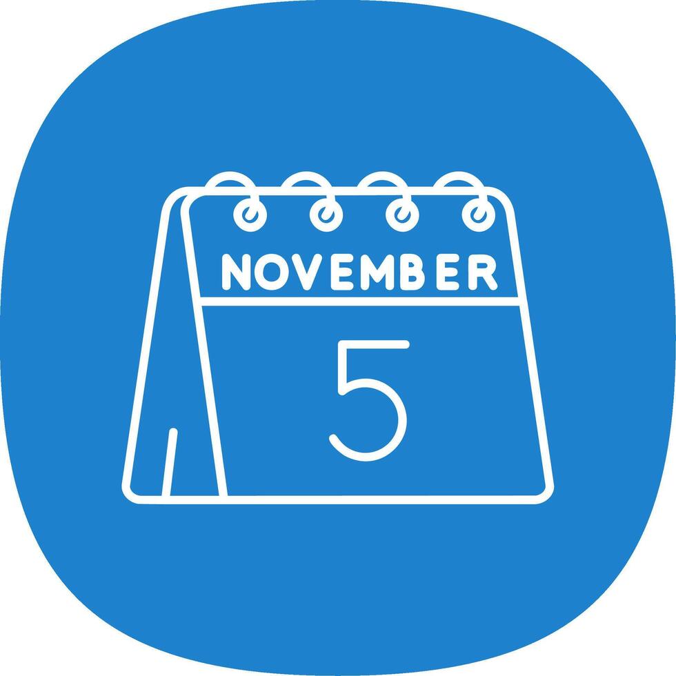 5th of November Line Curve Icon vector
