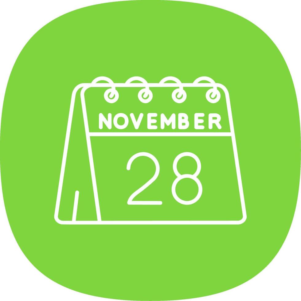 28th of November Line Curve Icon vector