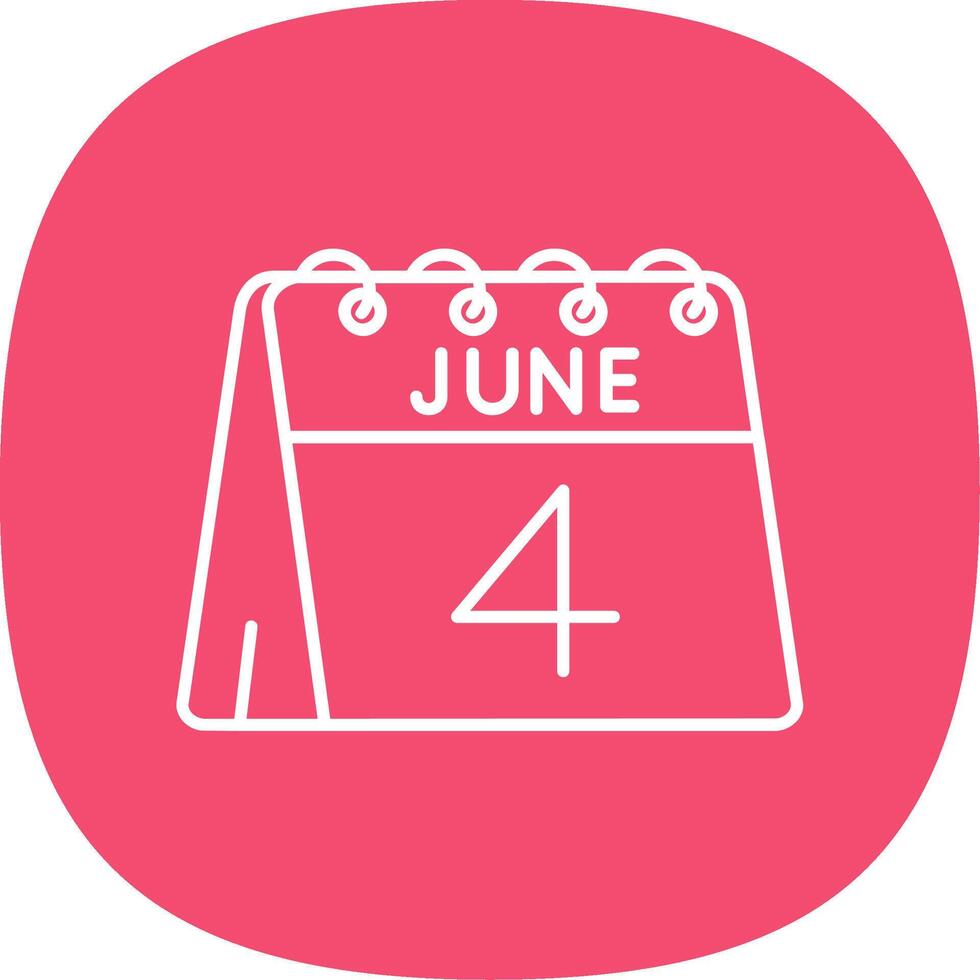 4th of June Line Curve Icon vector