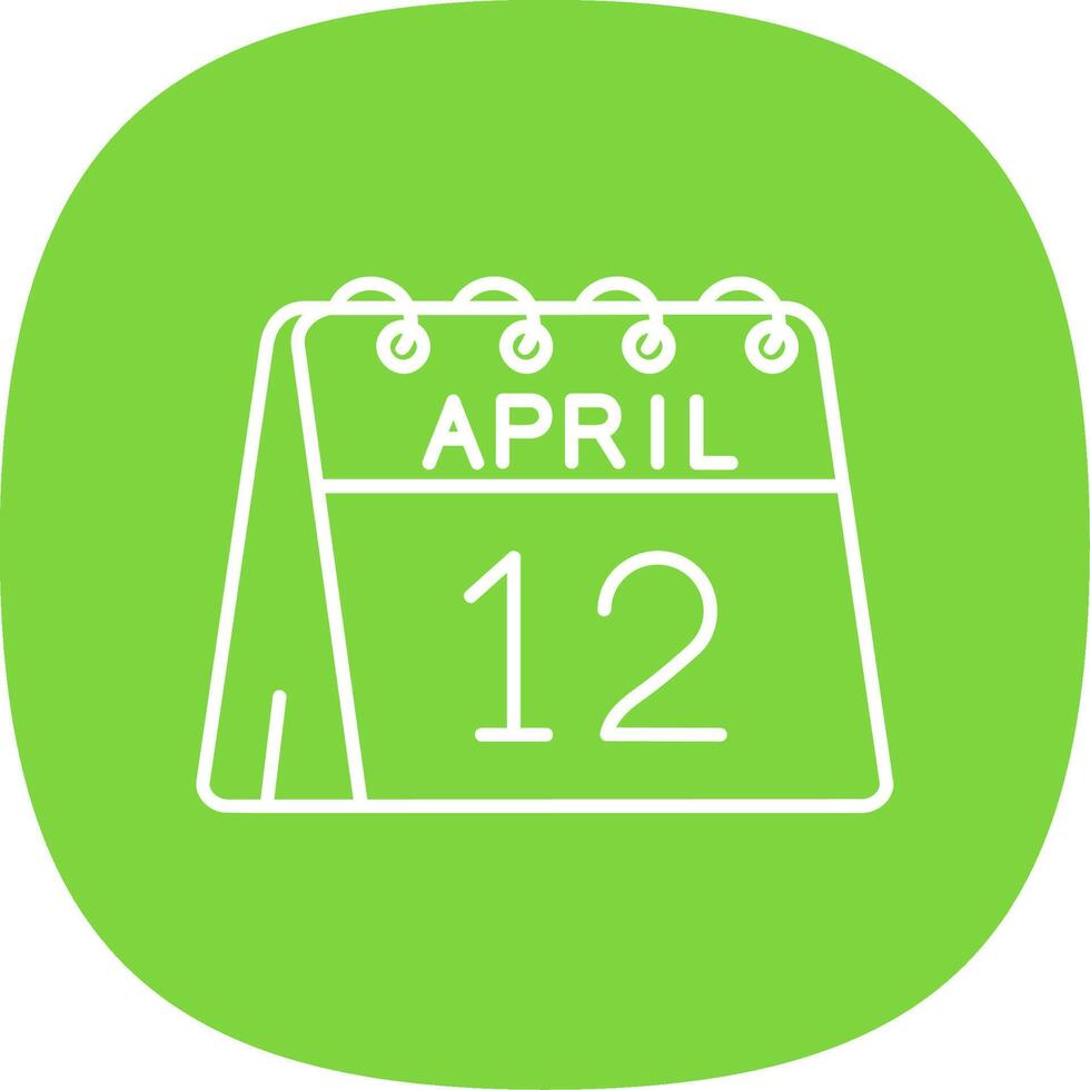 12th of April Line Curve Icon vector