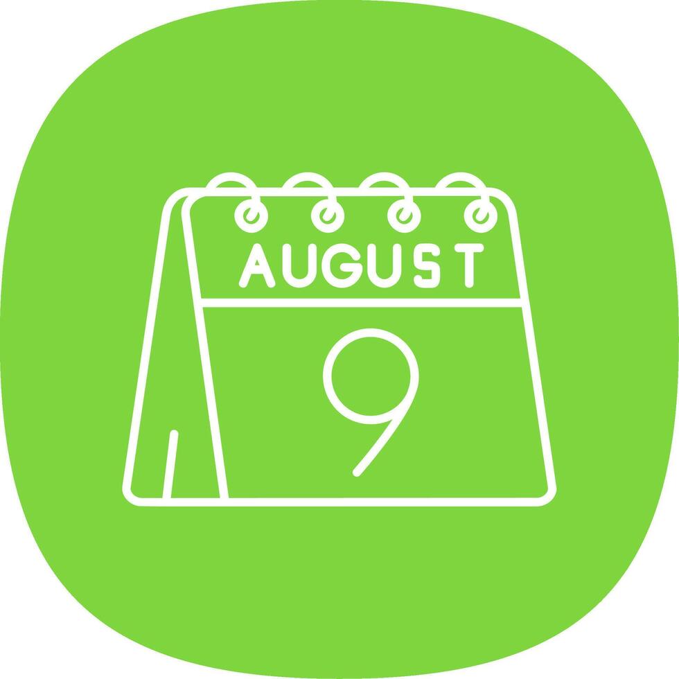 9th of August Line Curve Icon vector