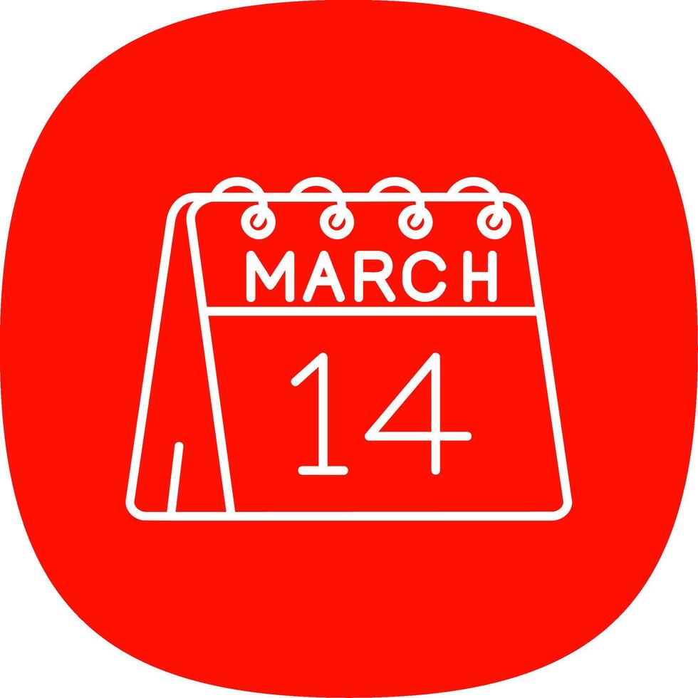 14th of March Line Curve Icon vector