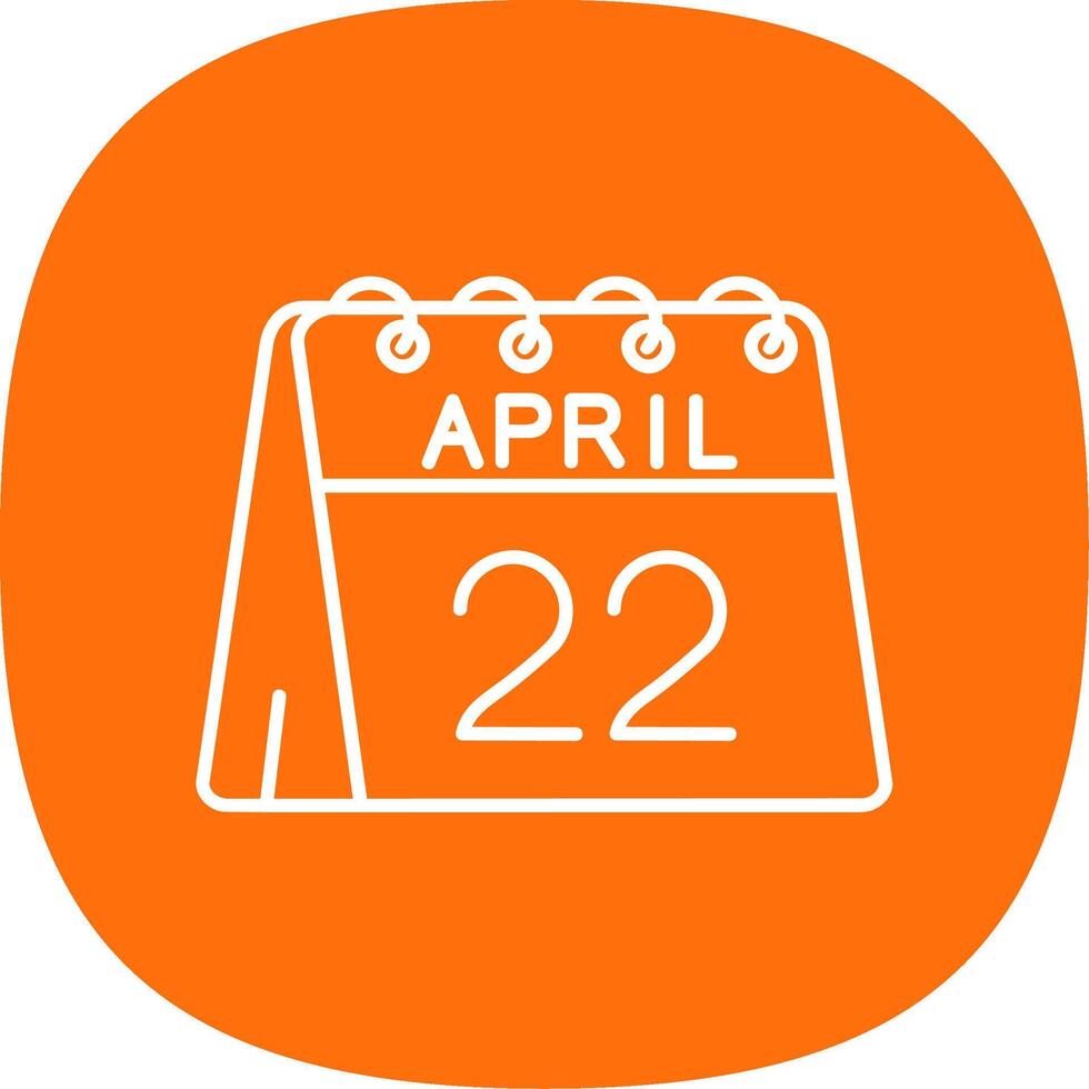 22nd of April Line Curve Icon vector