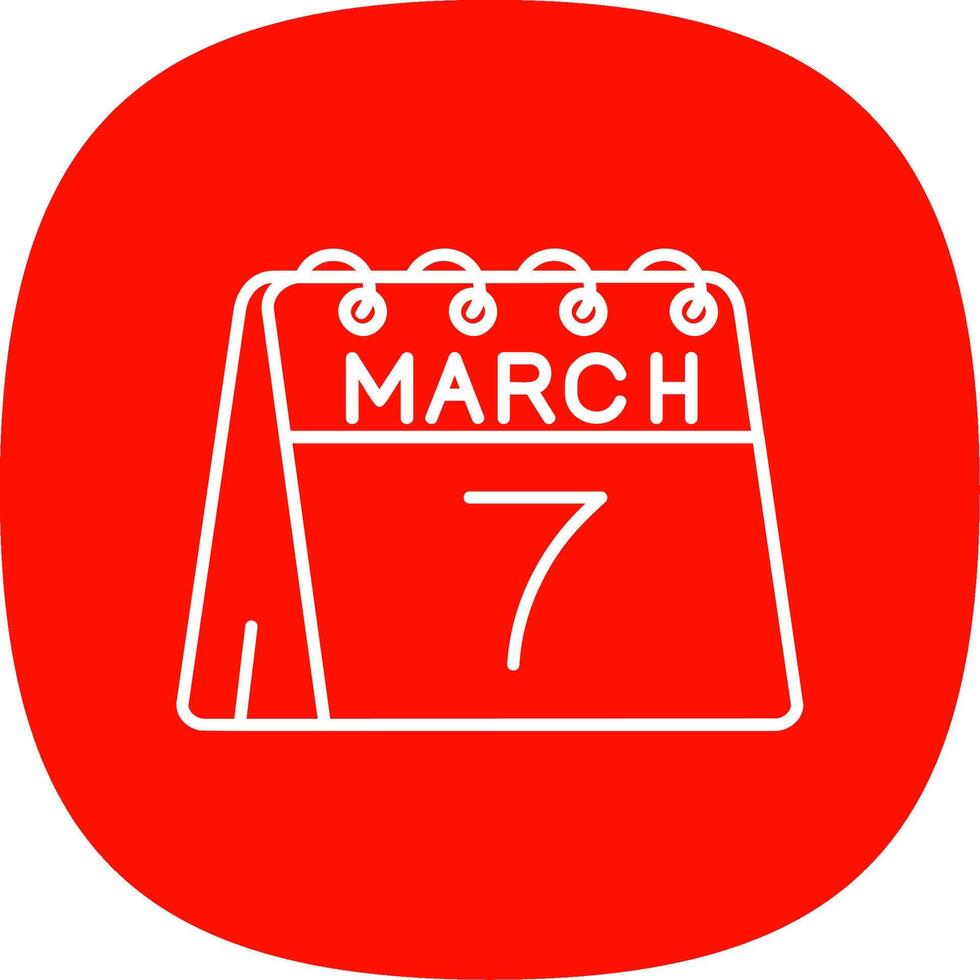 7th of March Line Curve Icon vector