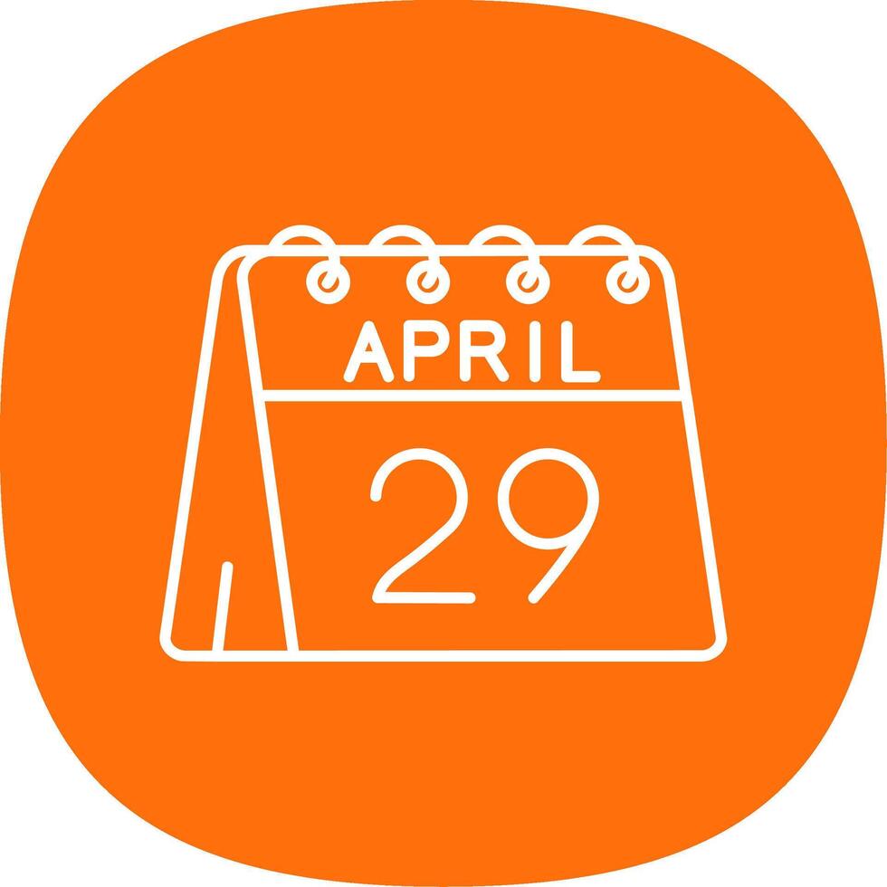 29th of April Line Curve Icon vector