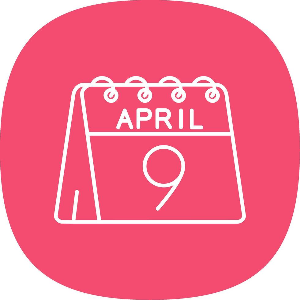 9th of April Line Curve Icon vector