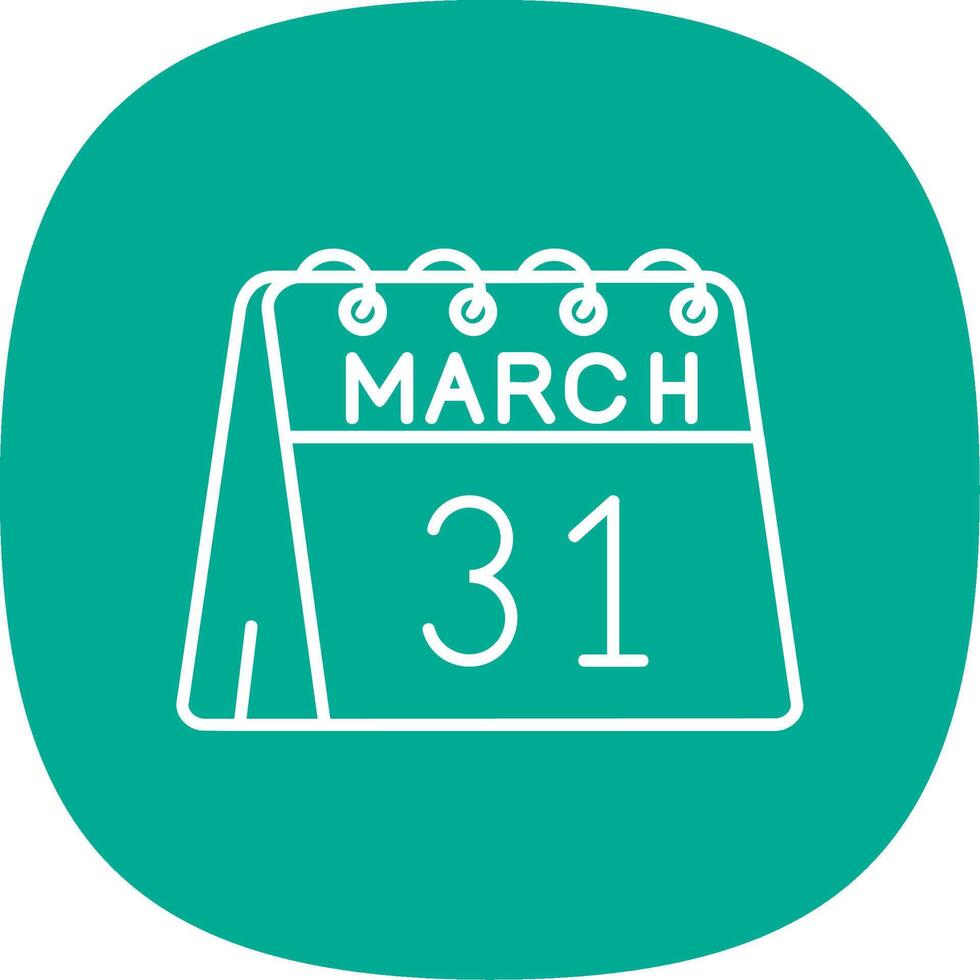 31st of March Line Curve Icon vector