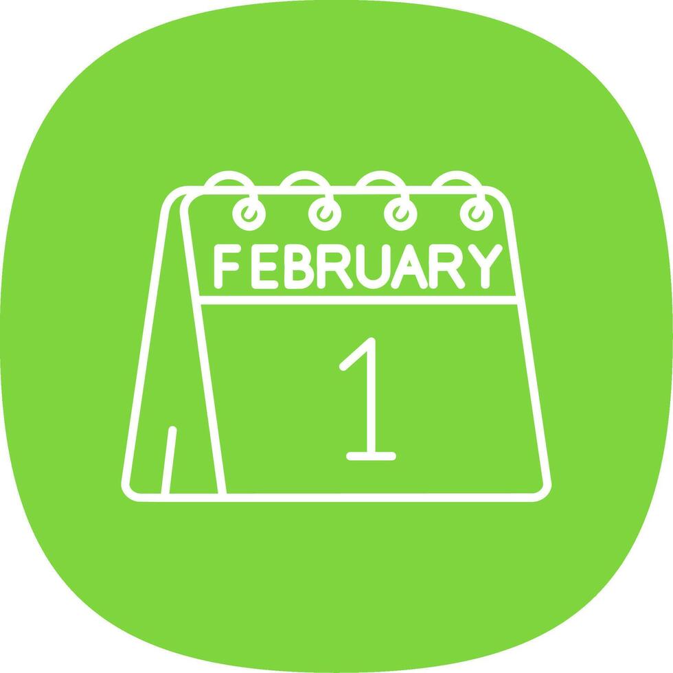 1st of February Line Curve Icon vector
