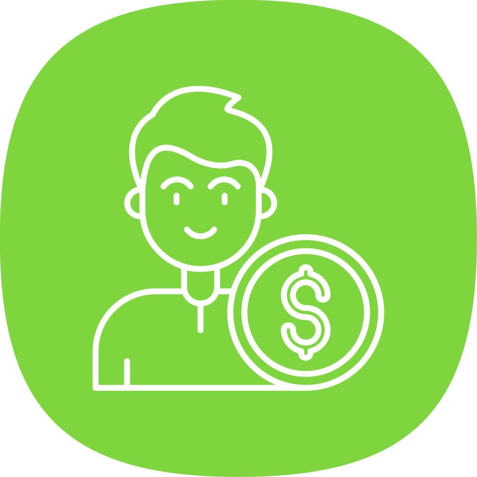 Money Line Curve Icon vector