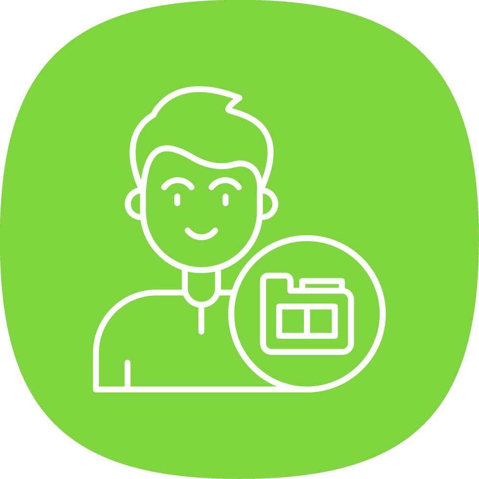 Folder Line Curve Icon vector