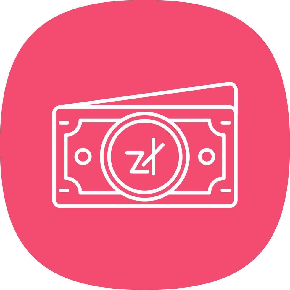 Zloty Line Curve Icon vector