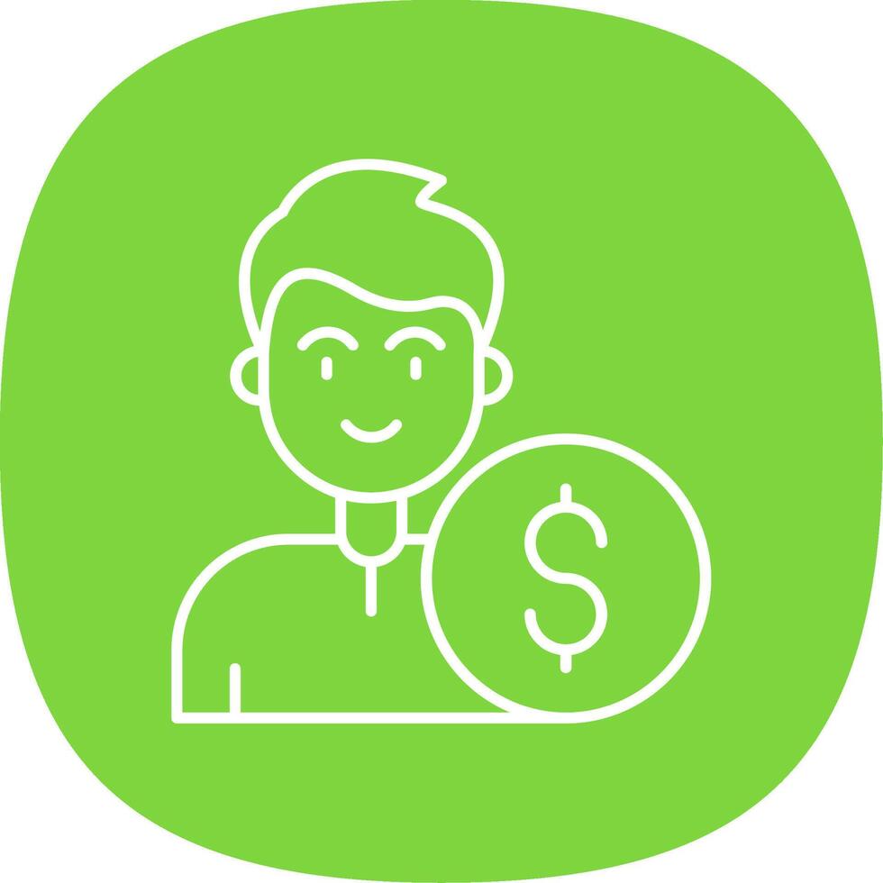 Dollar Line Curve Icon vector