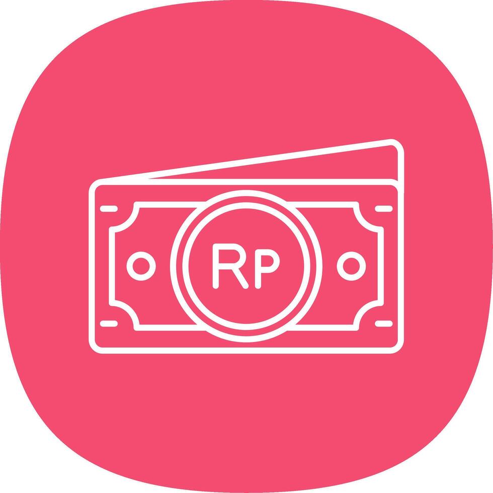 Indonesian rupiah Line Curve Icon vector