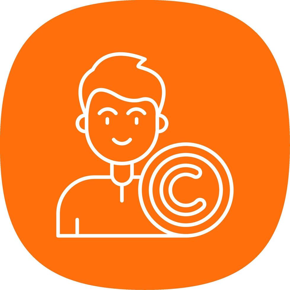 Copyright Line Curve Icon vector