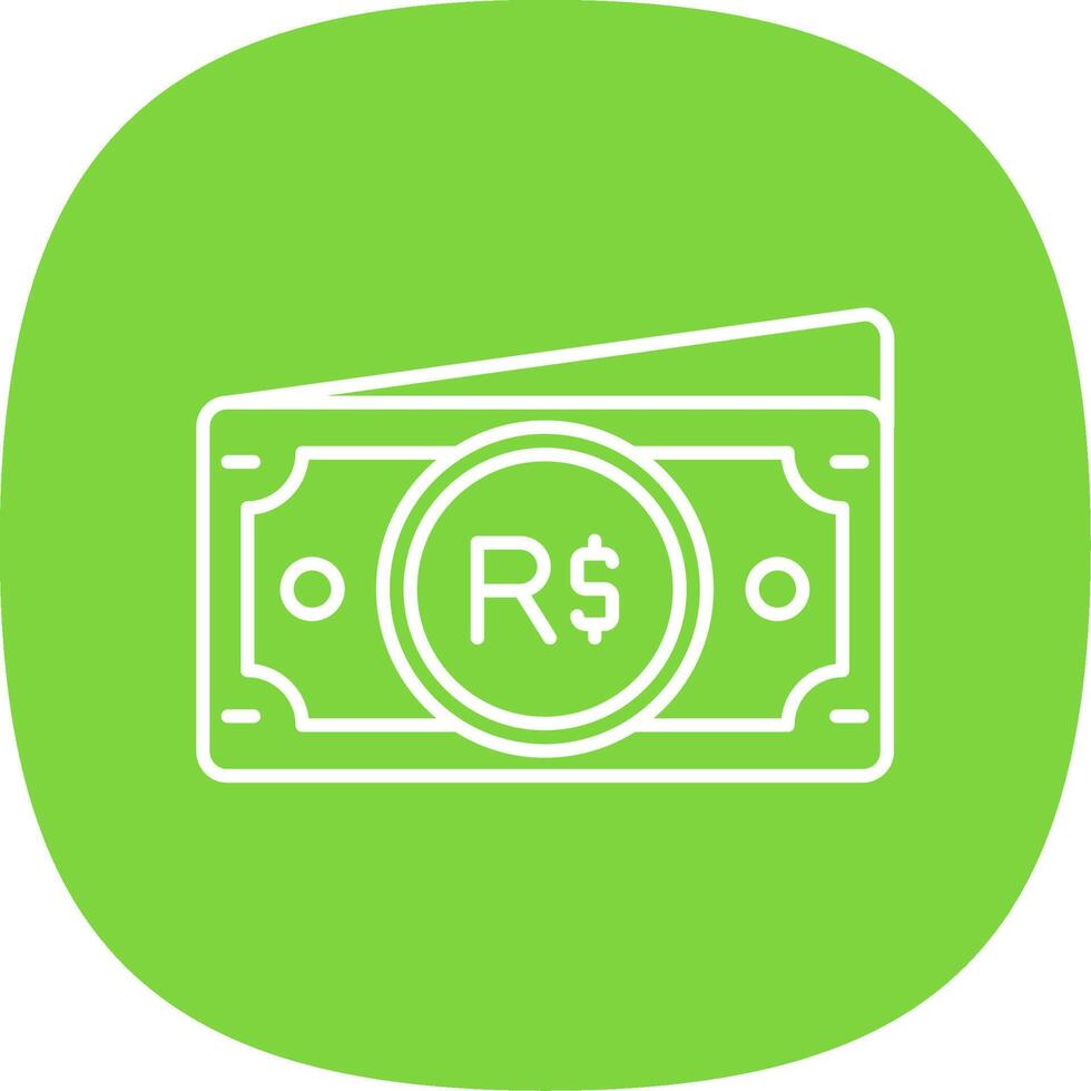 Brazilian real Line Curve Icon vector