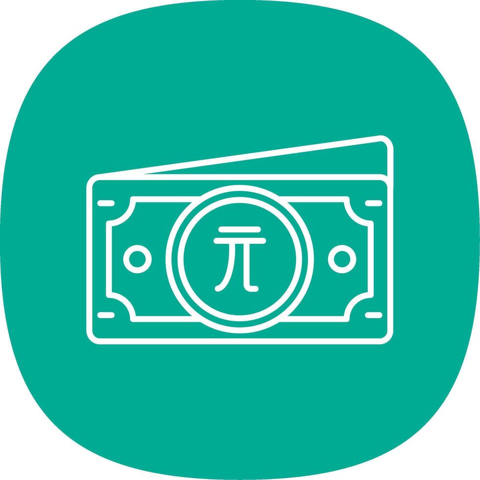 New taiwan dollar Line Curve Icon vector