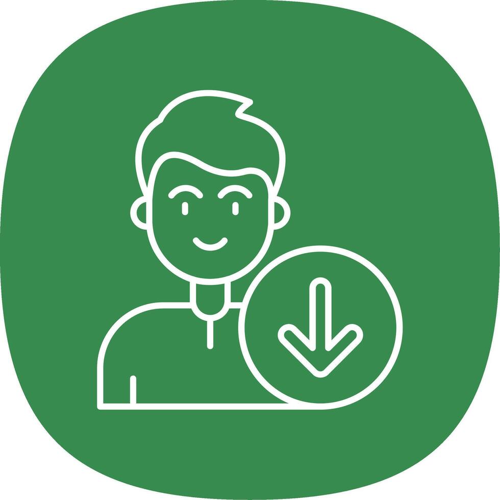 Down Line Curve Icon vector