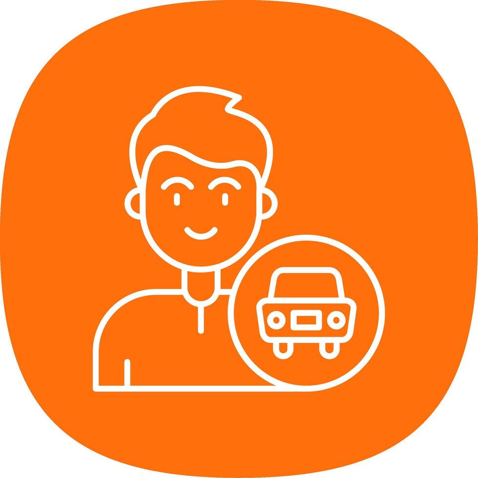 Car Line Curve Icon vector