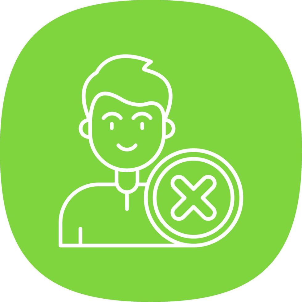 Cancel Line Curve Icon vector