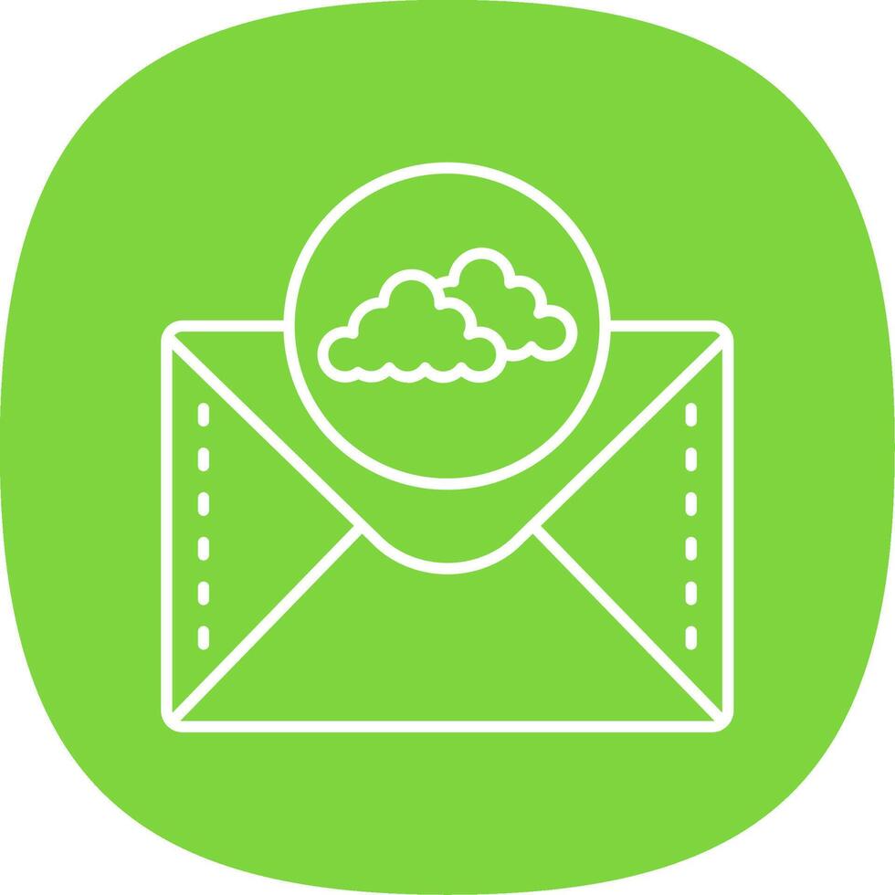 Cloud Line Curve Icon vector
