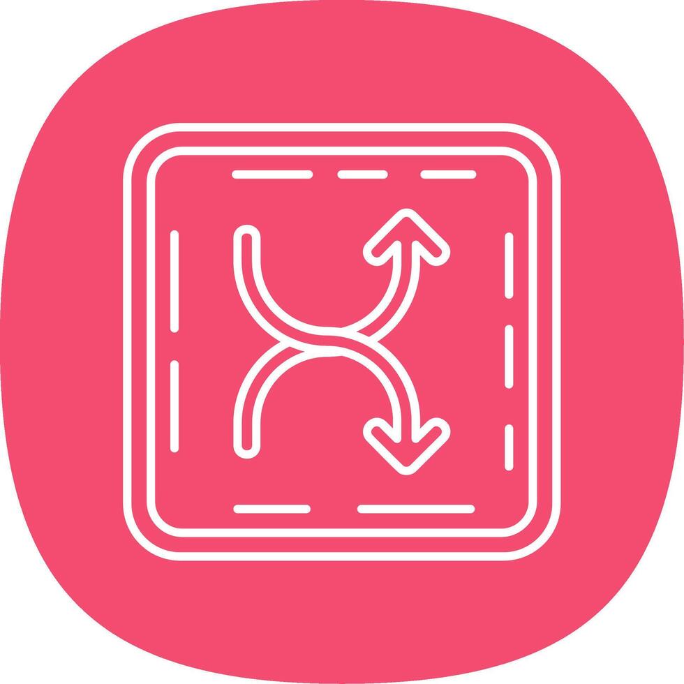 Shuffle Line Curve Icon vector