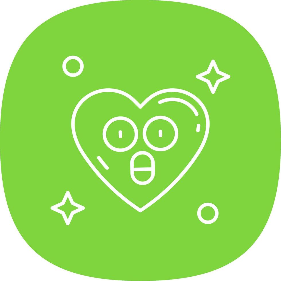 Surprised Line Curve Icon vector