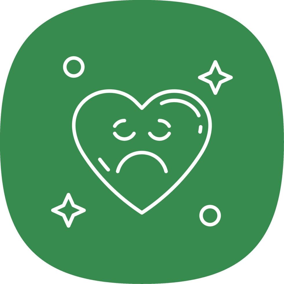 Sad Line Curve Icon vector