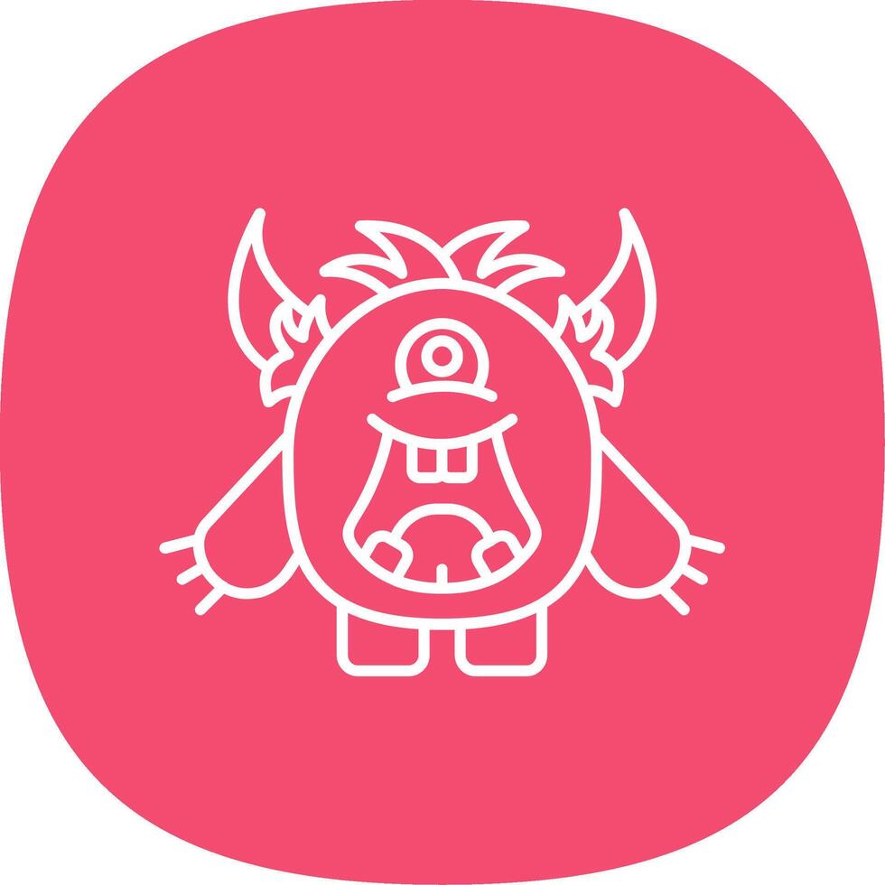 Monster Line Curve Icon vector