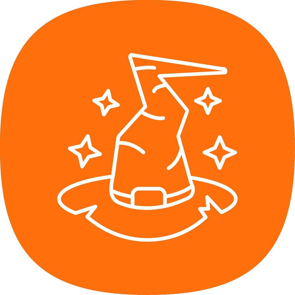 Witch hat Line Curve Icon vector