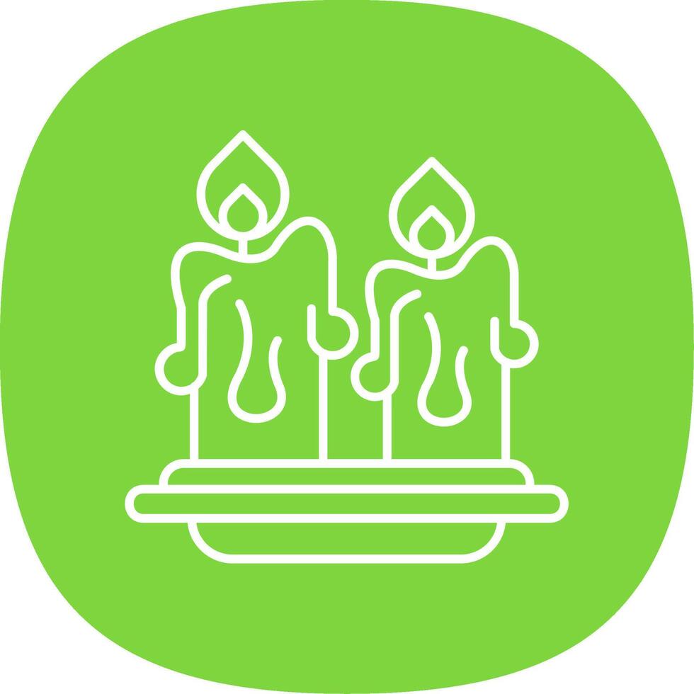 Candles Line Curve Icon vector