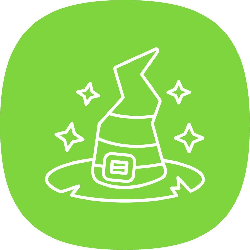 Witch hat Line Curve Icon vector