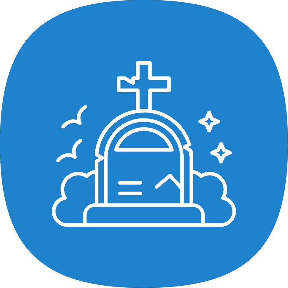 Grave Line Curve Icon vector