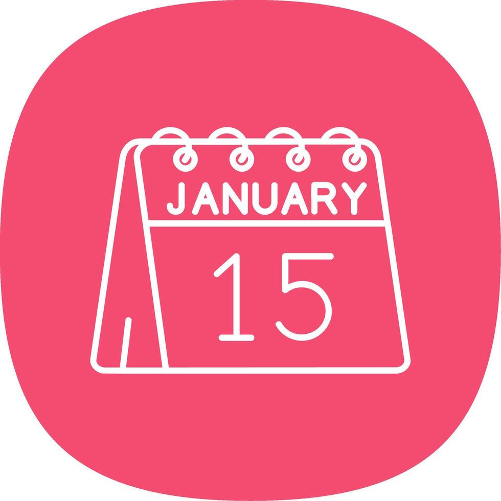 15th of January Line Curve Icon vector
