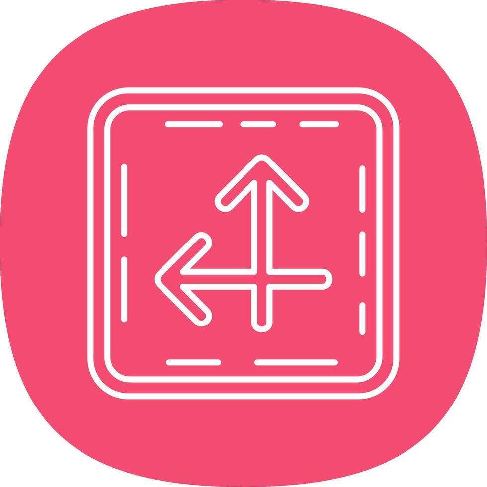 Intersect Line Curve Icon vector