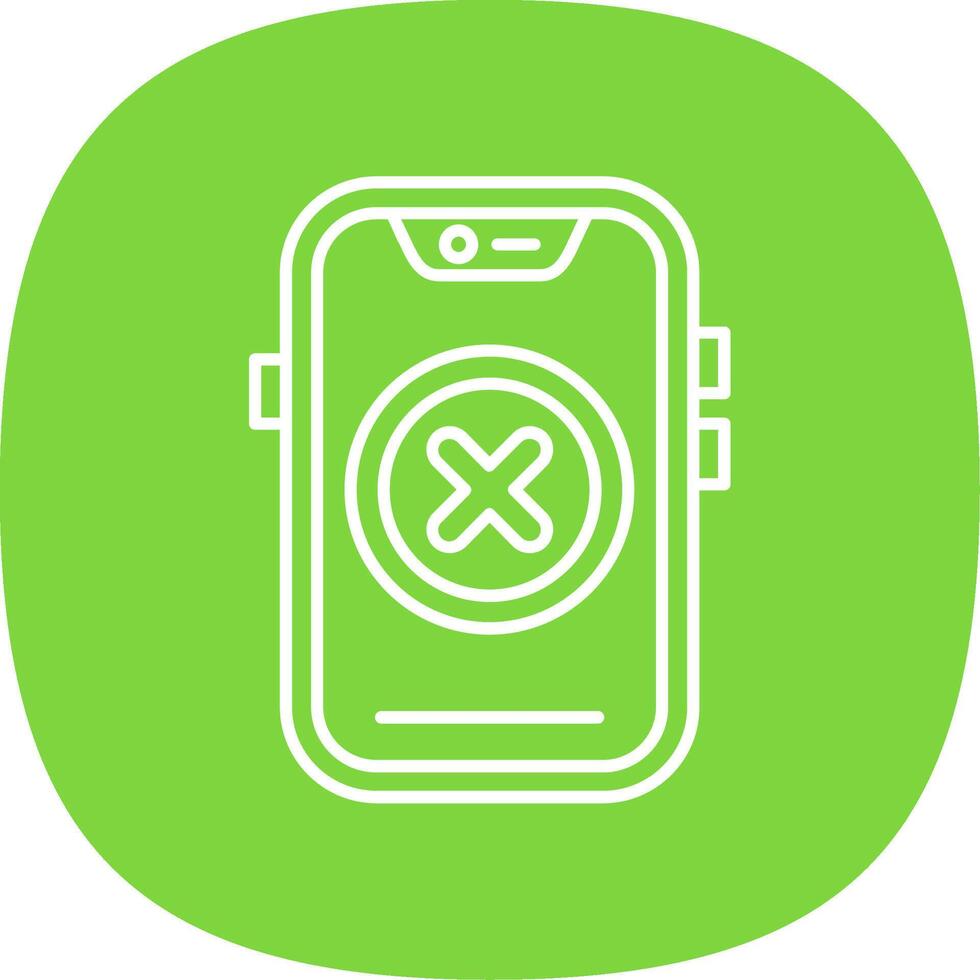 Cancel Line Curve Icon vector