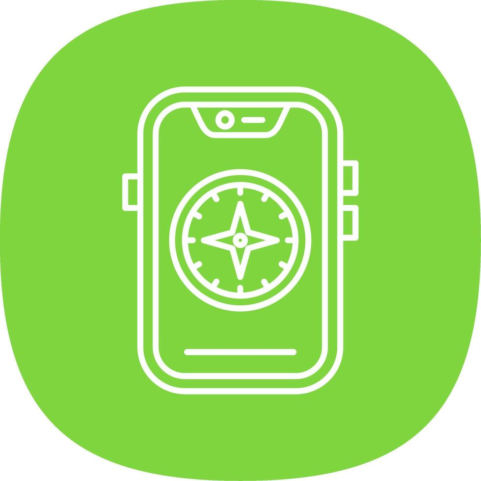 Compass Line Curve Icon vector