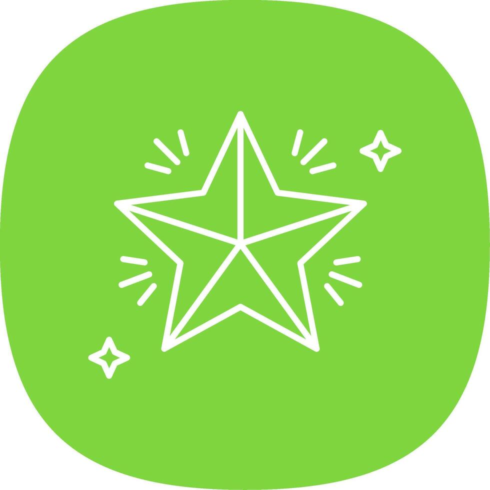 Star Line Curve Icon vector