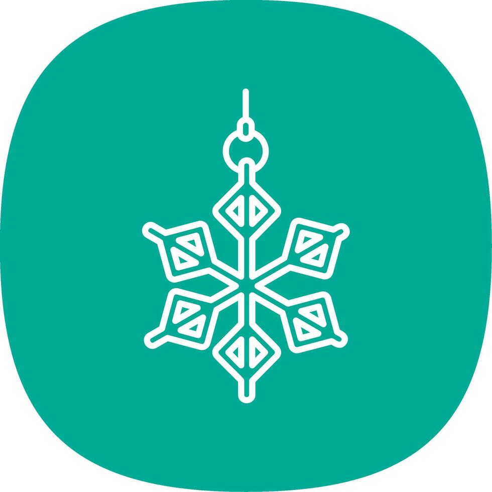 Snowflake Line Curve Icon vector