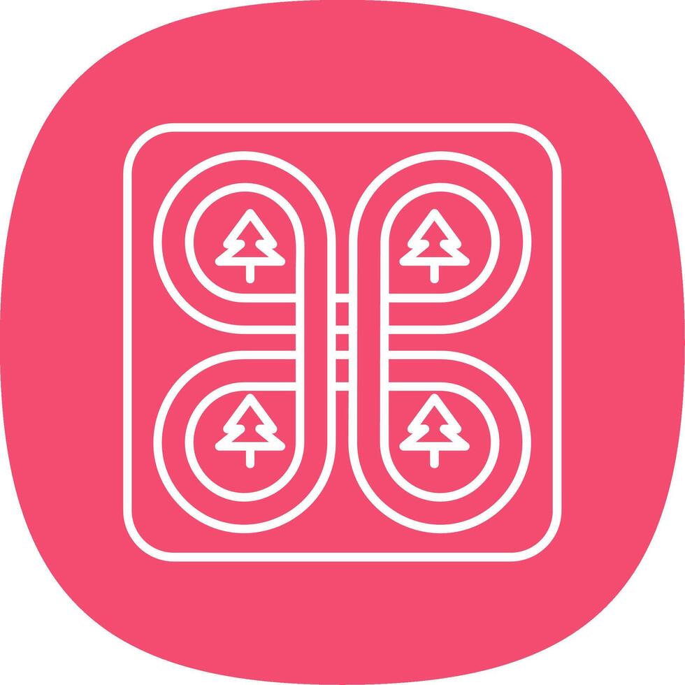 Overpass Line Curve Icon vector